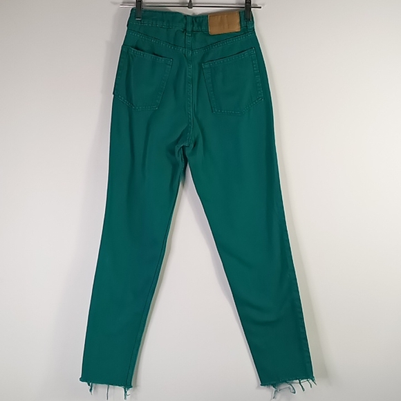 Divided H& M Raw Hem Skinny Green Jeans Size 4 - Picture 7 of 16